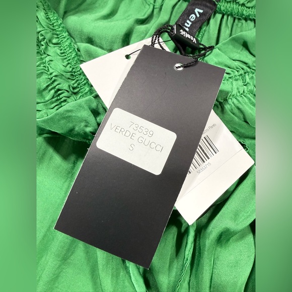 VENTI6 Vibrant kelly green silk blend wide leg palazzo pants size S - Picture 9 of 11